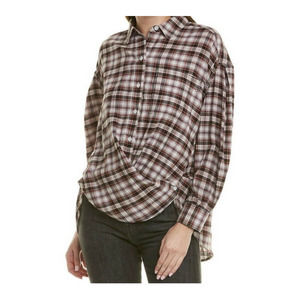 Twelve O Two Oversized Long Sleeve Drop Shoulder Button Down Plaid Shirt XL, EUC